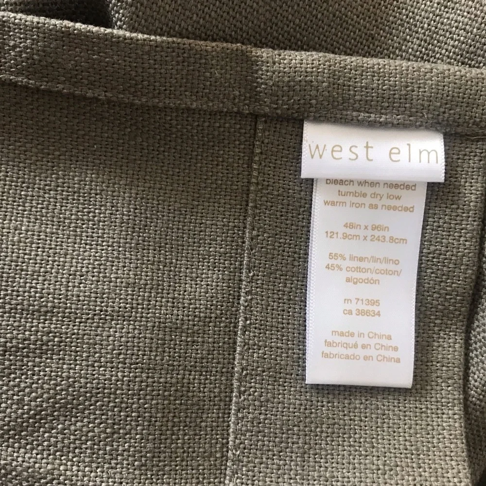 West Elm Curtain Panel Window Gray Pattern solid single long grey grommet ring